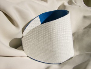 White Snake embossed vinyl covering